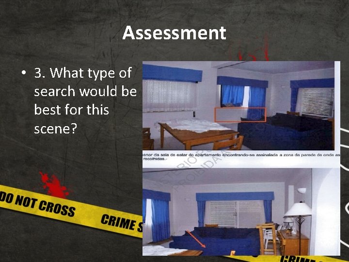 Assessment • 3. What type of search would be best for this scene? 