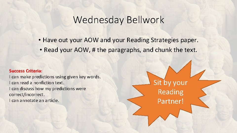 Tuesday Bellwork Using the words and picture below