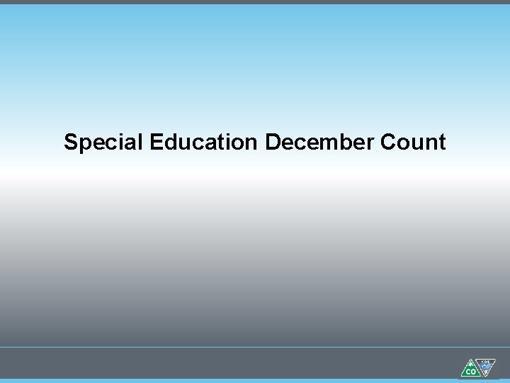 Special Education December Count 
