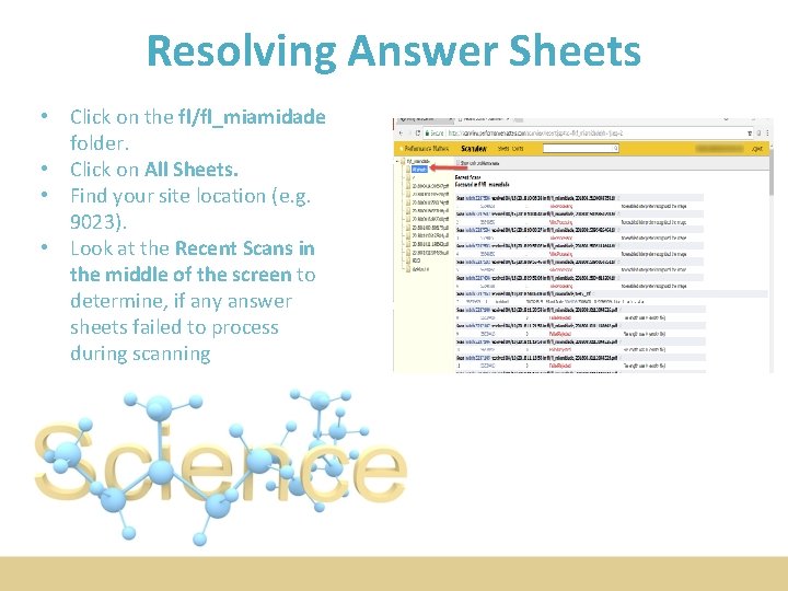 Resolving Answer Sheets • Click on the fl/fl_miamidade folder. • Click on All Sheets.