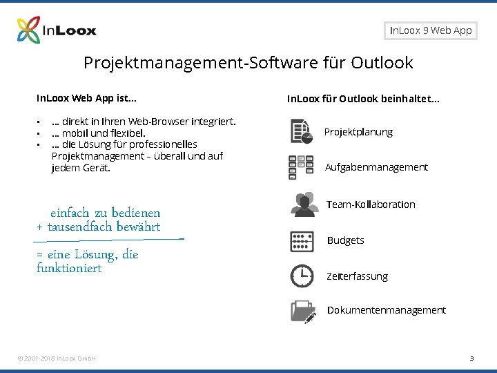Seite 3 In. Loox 9 Web App Projektmanagement-Software für Outlook In. Loox Web App