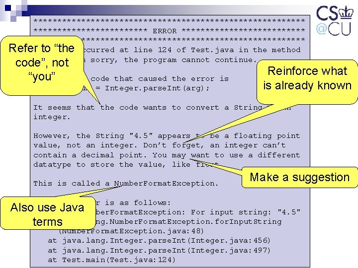 ***************************** ERROR ****************************************** Refer. Antoerror “the occurred at line 124 of Test. java in ***************************** ERROR ****************************************** Refer. Antoerror “the occurred at line 124 of Test. java in