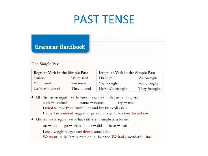 PAST TENSE 