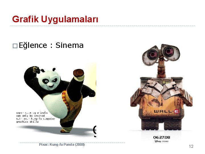 Grafik Uygulamaları � Eğlence : Sinema Pixar: Kung-fu Panda (2008) 12 