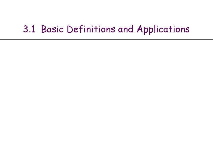 3. 1 Basic Definitions and Applications 