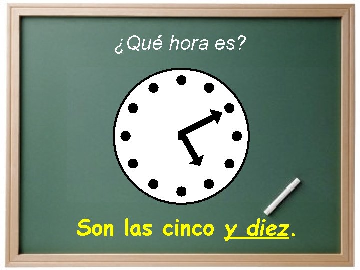 ¿Qué hora es? Son las cinco y diez. ¿Qué hora es? Son las cinco y diez.