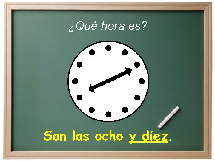 ¿Qué hora es? Son las ocho y diez. ¿Qué hora es? Son las ocho y diez.