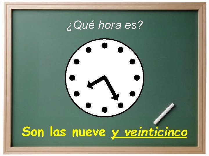 ¿Qué hora es? Son las nueve y veinticinco ¿Qué hora es? Son las nueve y veinticinco