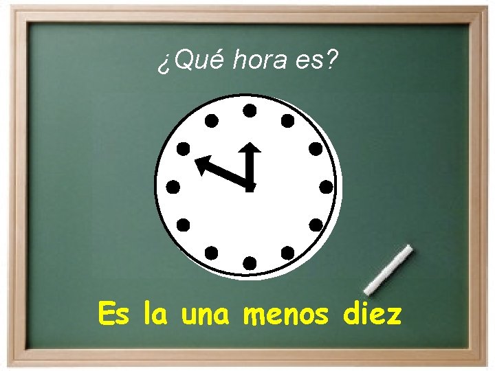 ¿Qué hora es? Es la una menos diez ¿Qué hora es? Es la una menos diez