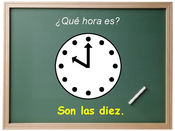 ¿Qué hora es? Son las diez. ¿Qué hora es? Son las diez.