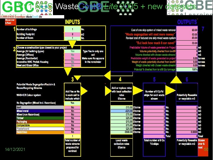 V 11 NGS Waste. Cost® Lite 2005 + new datasets https: //Green. Building. Calculator.