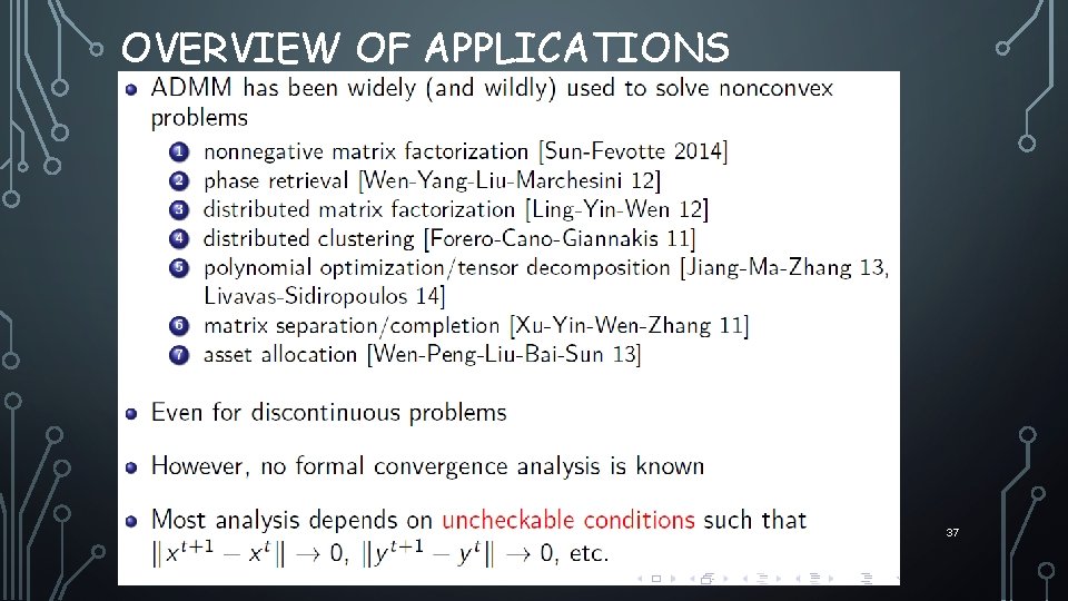 OVERVIEW OF APPLICATIONS 37 