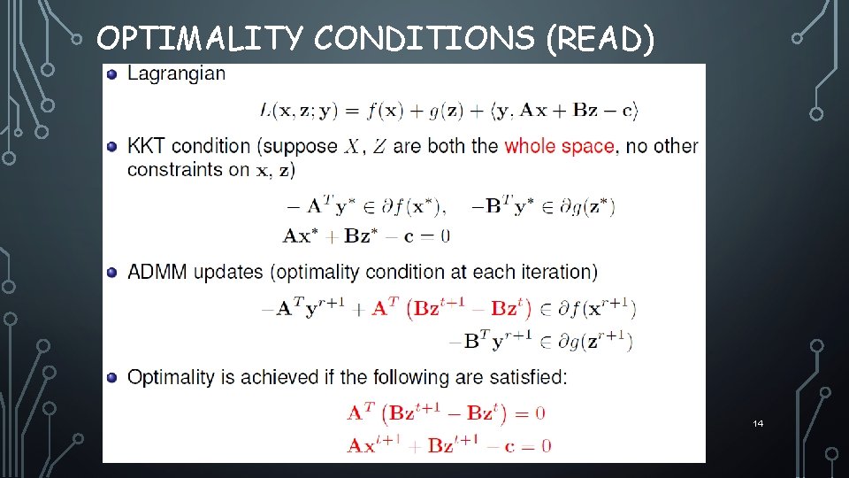 OPTIMALITY CONDITIONS (READ) 14 