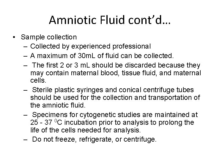 Chapter five Amniotic Fluid Acknowledgements Addisa Ababa University