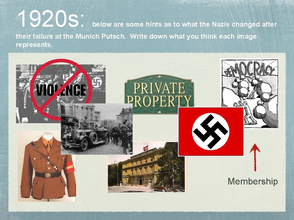 1920 s: below are some hints as to what the Nazis changed after their