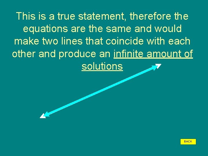 This is a true statement, therefore the equations are the same and would make