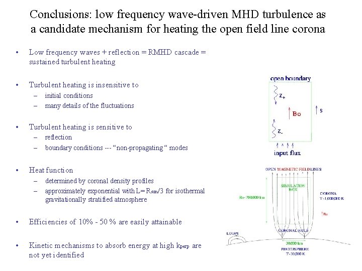 Conclusions: low frequency wave-driven MHD turbulence as a candidate mechanism for heating the open