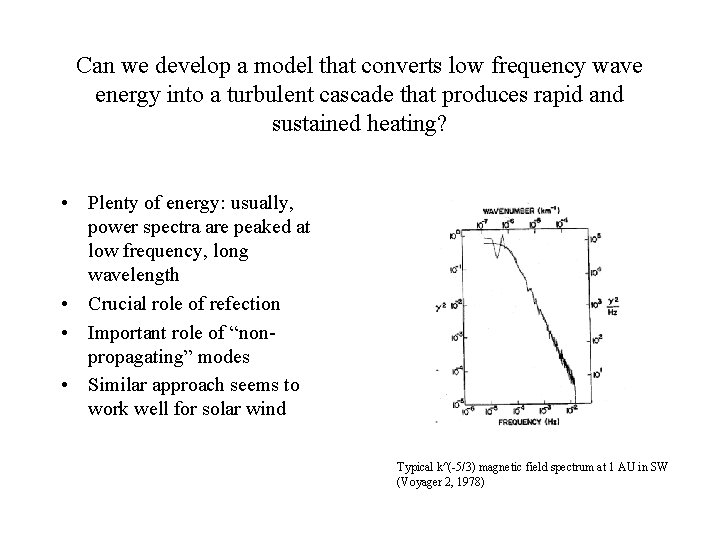 Can we develop a model that converts low frequency wave energy into a turbulent