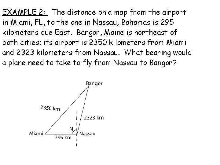 EXAMPLE 2: The distance on a map from the airport in Miami, FL, to