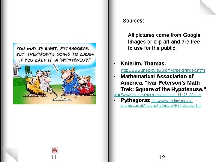 Sources: All pictures come from Google Images or clip art and are free to