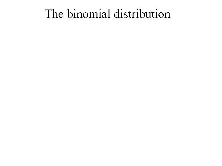 The binomial distribution 