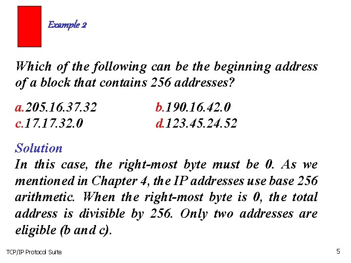 Example 2 Which of the following can be the beginning address of a block