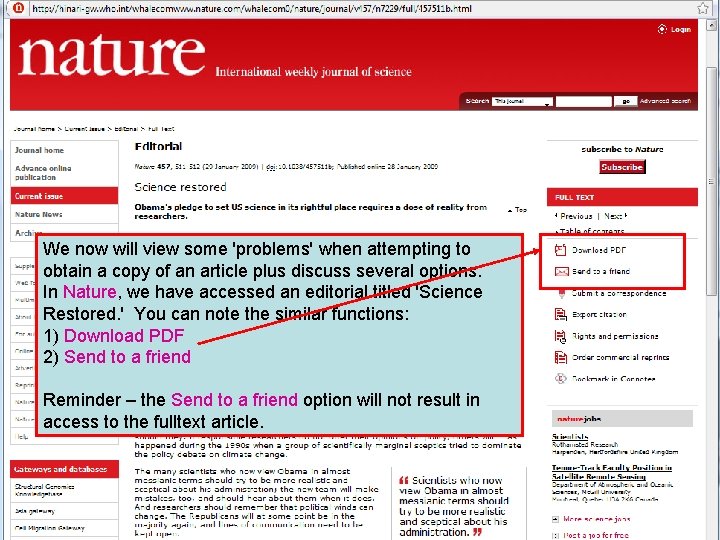 We now will view some 'problems' when attempting to obtain a copy of an