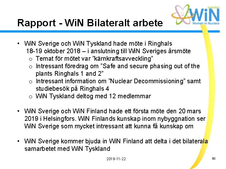 Rapport - Wi. N Bilateralt arbete • Wi. N Sverige och Wi. N Tyskland