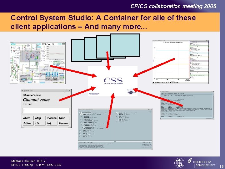 EPICS collaboration meeting 2008 Control System Studio: A Container for alle of these client