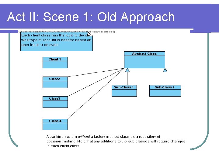 Act II: Scene 1: Old Approach 