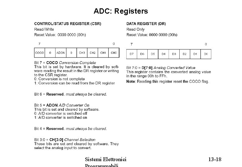 ADC: Registers Sistemi Elettronici 13 -18 