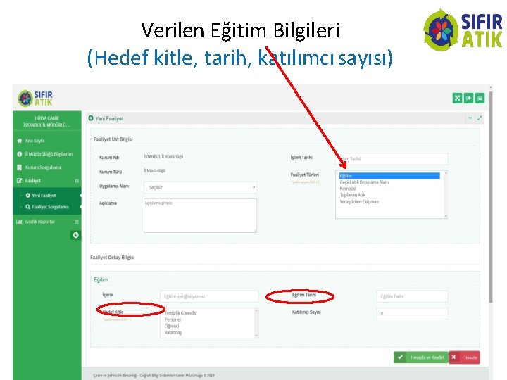 Verilen Eğitim Bilgileri (Hedef kitle, tarih, katılımcı sayısı) 