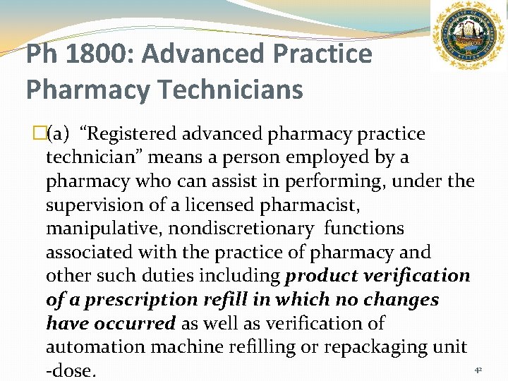 Ph 1800: Advanced Practice Pharmacy Technicians �(a) “Registered advanced pharmacy practice technician” means a