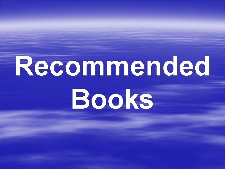 Recommended Books 