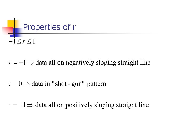Properties of r 
