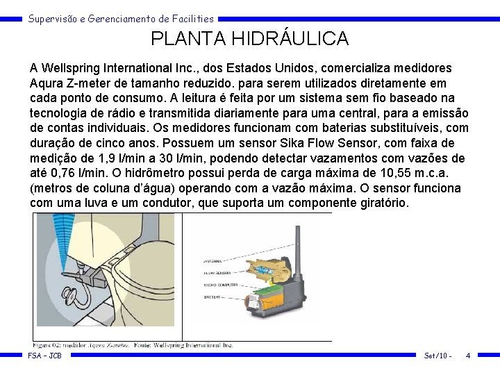 Supervisão e Gerenciamento de Facilities PLANTA HIDRÁULICA A Wellspring International Inc. , dos Estados