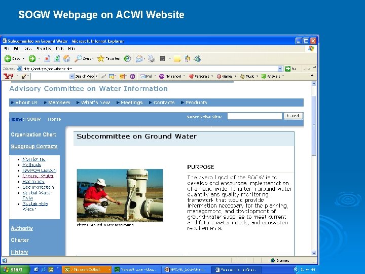 SOGW Webpage on ACWI Website 