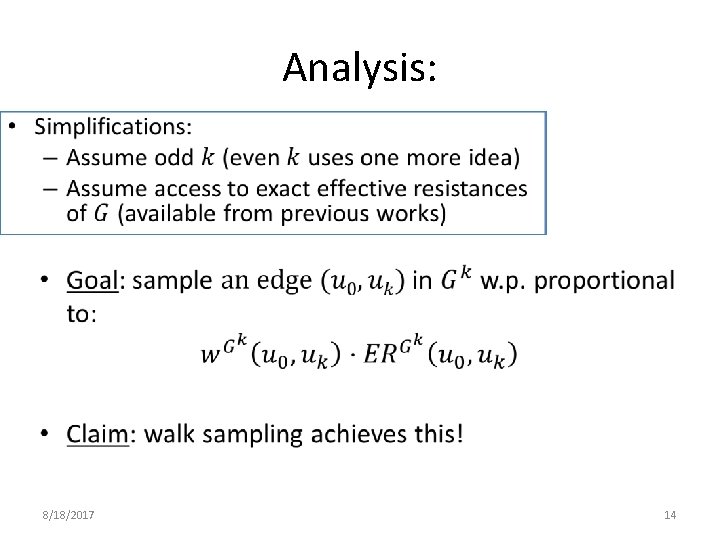 Analysis: • 8/18/2017 14 