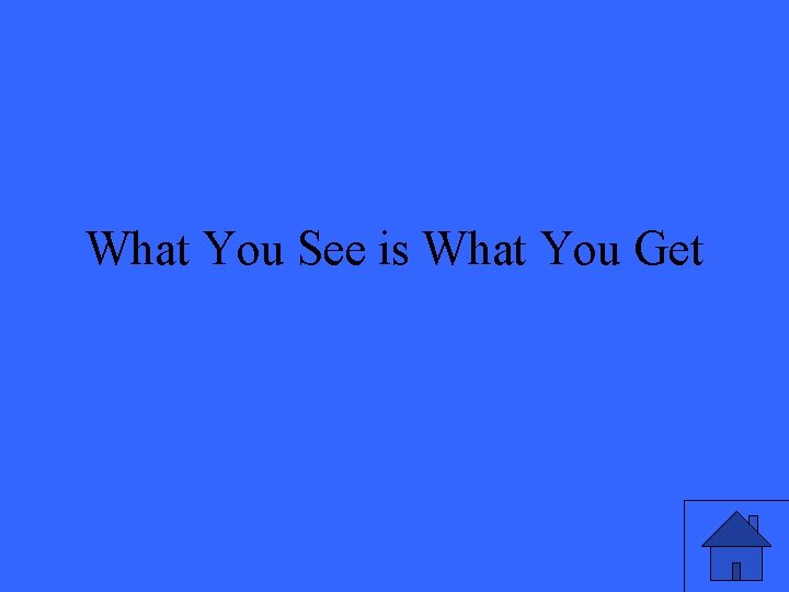 What You See is What You Get 