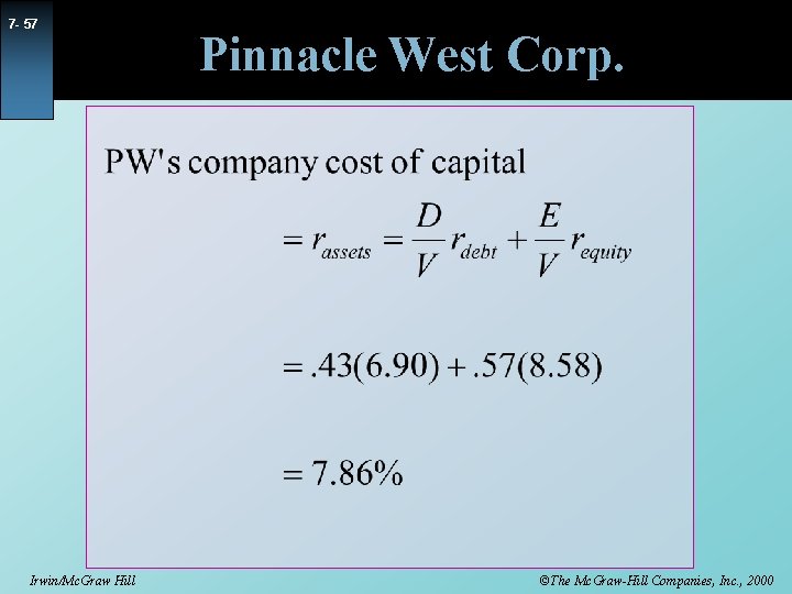 7 - 57 Irwin/Mc. Graw Hill Pinnacle West Corp. ©The Mc. Graw-Hill Companies, Inc.