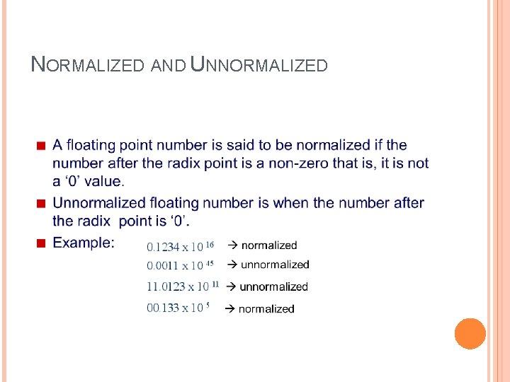 NORMALIZED AND UNNORMALIZED 