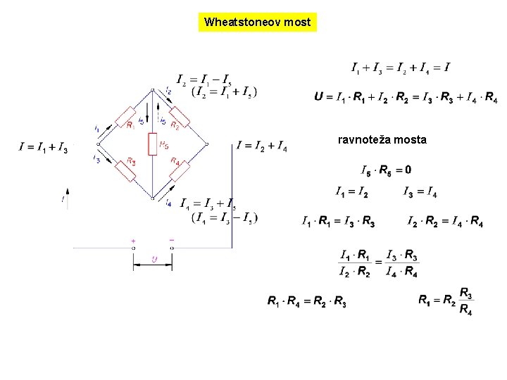 Wheatstoneov most ravnoteža mosta 