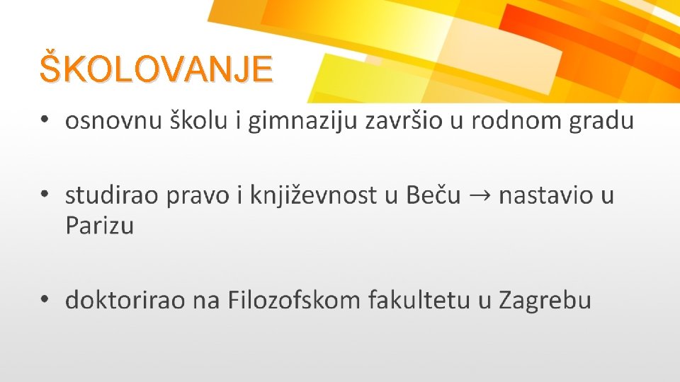 ŠKOLOVANJE • 