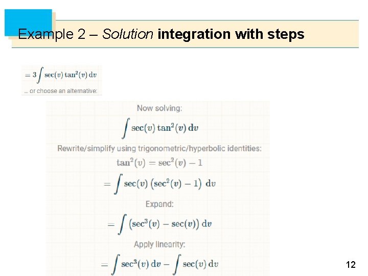 Example 2 – Solution integration with steps 12 