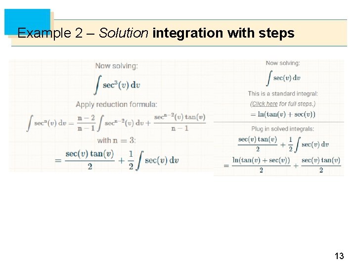Example 2 – Solution integration with steps 13 