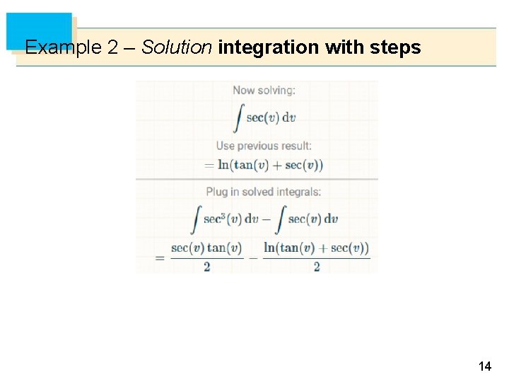 Example 2 – Solution integration with steps 14 