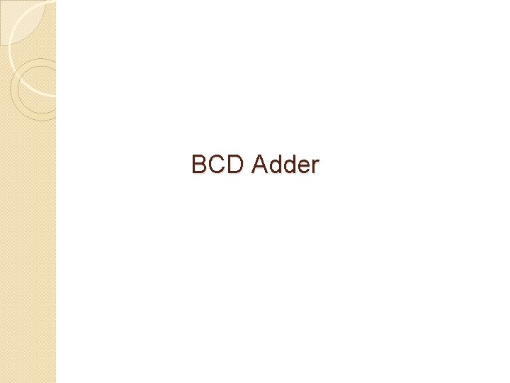 BCD Adder 