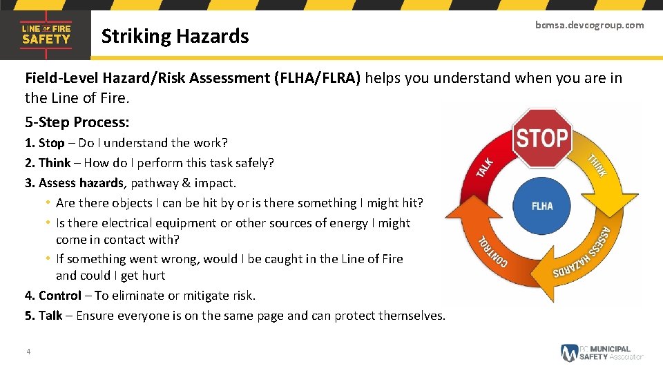 Striking Hazards bcmsa. devcogroup. com Field-Level Hazard/Risk Assessment (FLHA/FLRA) helps you understand when you
