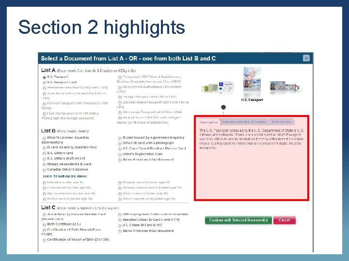 Section 2 highlights 