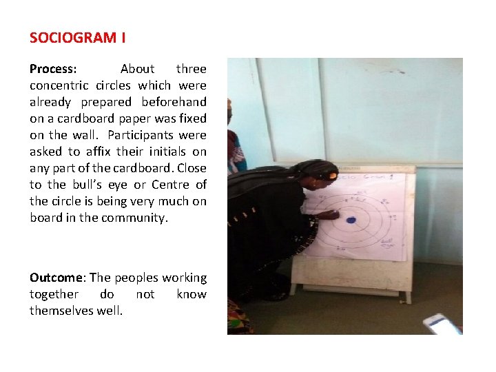 SOCIOGRAM I Process: About three concentric circles which were already prepared beforehand on a